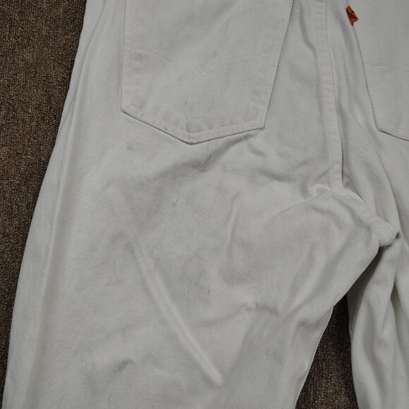 Vintage LEVI'S 550 Jeans Men 36x32 White Relaxed Fit Orange Tab Denim Distressed - Picture 4 of 11